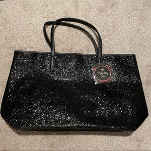 *NWT* Ion Black Glitter Holiday Tote
